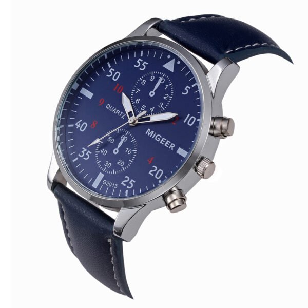 MIGEER Retro Design Men Watches Casual PU Leather Band Analog Alloy Quartz Wrist Watch Relogio masculino montre homme Clock New - Image 2
