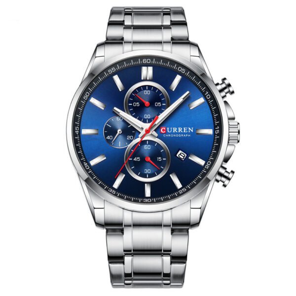 Men'S Watch Waterproof Quartz Watch Six-Hand Watch Calendar Watch Steel Band Men'S Watch - Image 2