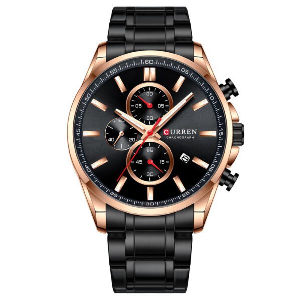 Men'S Watch Waterproof Quartz Watch Six-Hand Watch Calendar Watch Steel Band Men'S Watch - Image 3