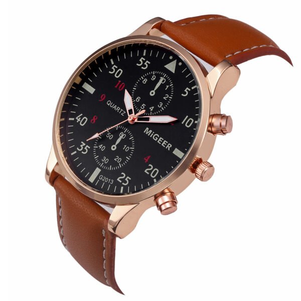 MIGEER Retro Design Men Watches Casual PU Leather Band Analog Alloy Quartz Wrist Watch Relogio masculino montre homme Clock New - Image 4